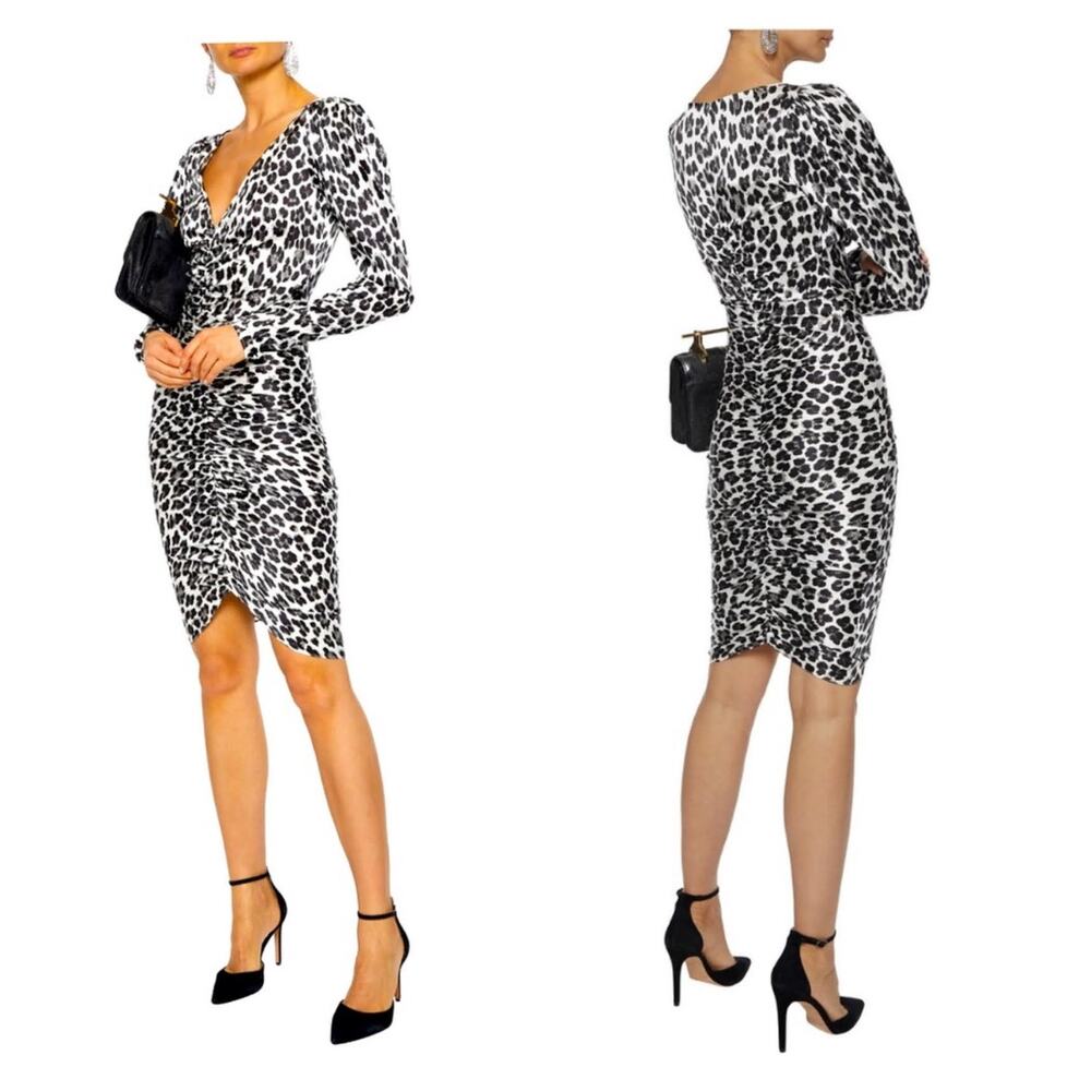 Caroline Constas Monochrome Animal Print Mini Dress